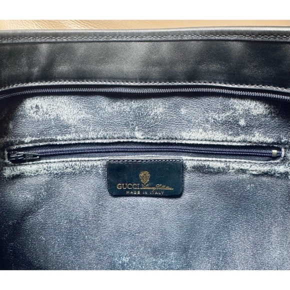 Rare Authentic Vintage Gucci Ophidia Web Monogram Canvas Black Leather Tote Bag - Picture 7 of 12